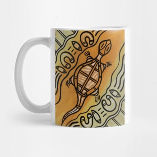 Aboriginal Art - Lizard Yellow Mug